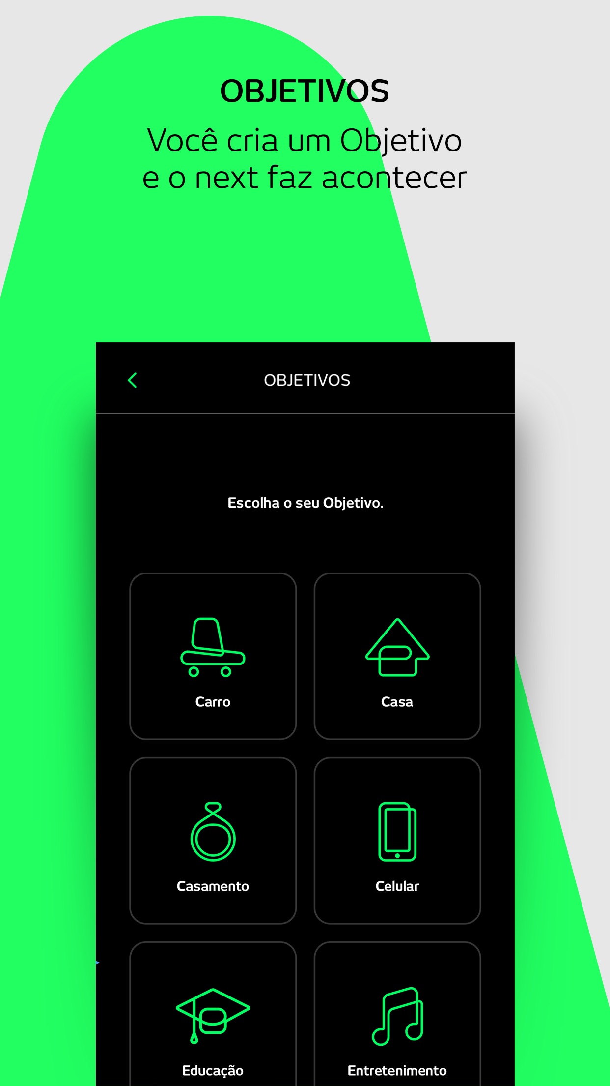 Screenshot do app banco next