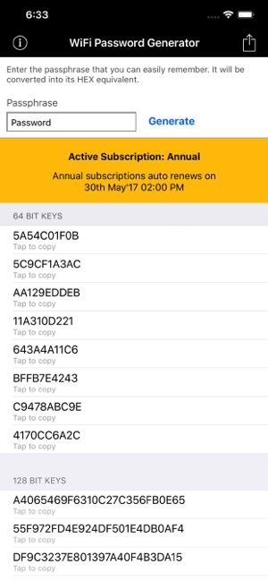 Wifi Password Gen - WEP Keys