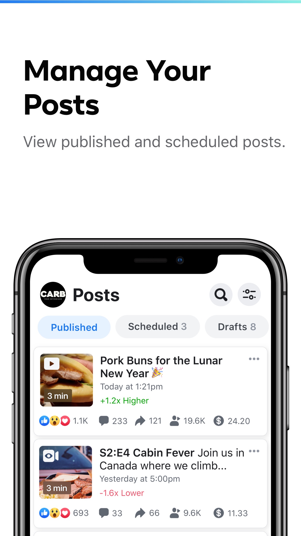 Screenshot do app Creator Studio from Facebook