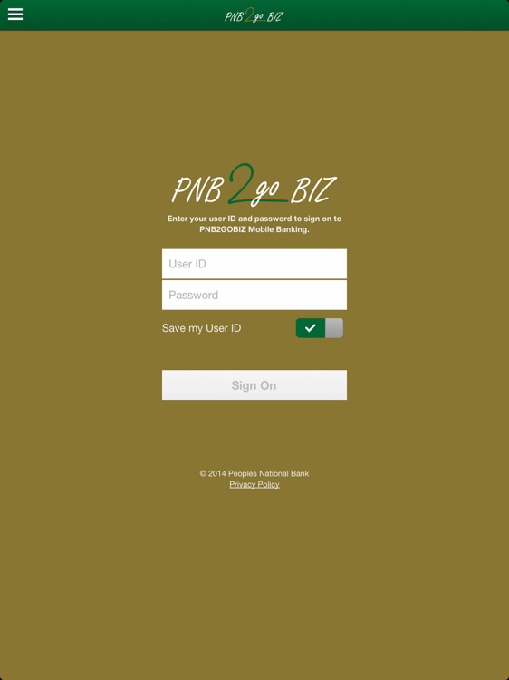 PNB2GOBIZ Mobile for iPad