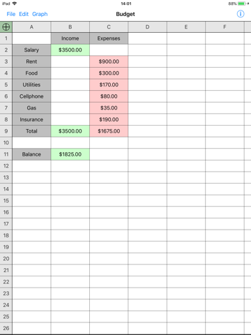 Utility Spreadsheet Pro - náhled