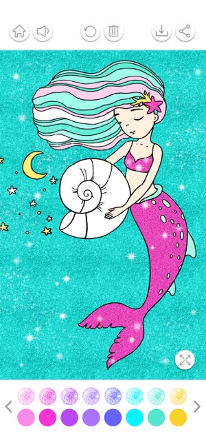 Mermaid Coloring Book Glitter(圖2)-速報App