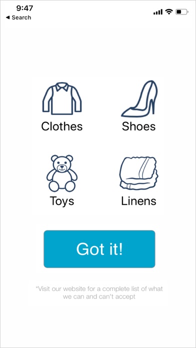 Charity Clothing Pickup screenshot 2