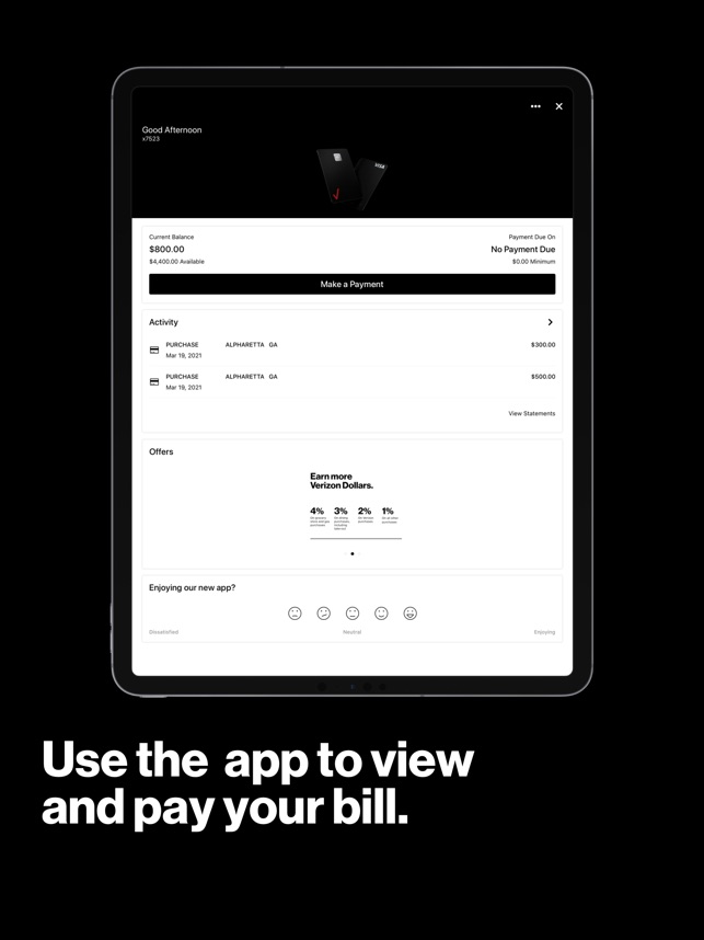 3. Managing Your Verizon Visa Card with the App