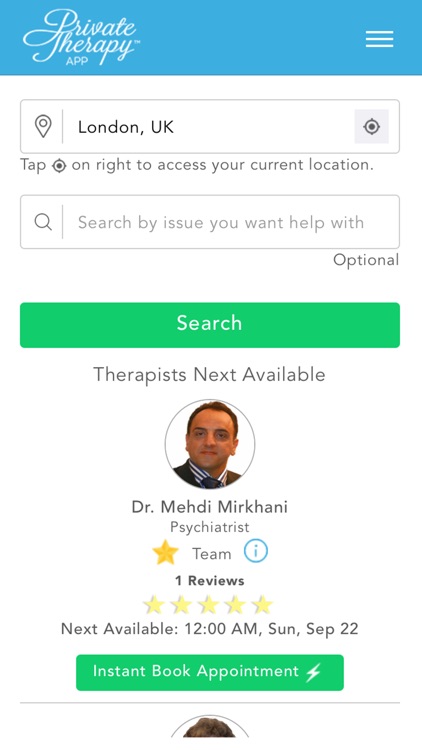 Private Therapy App