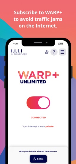 1.1.1.1: Faster Internet app screenshot
