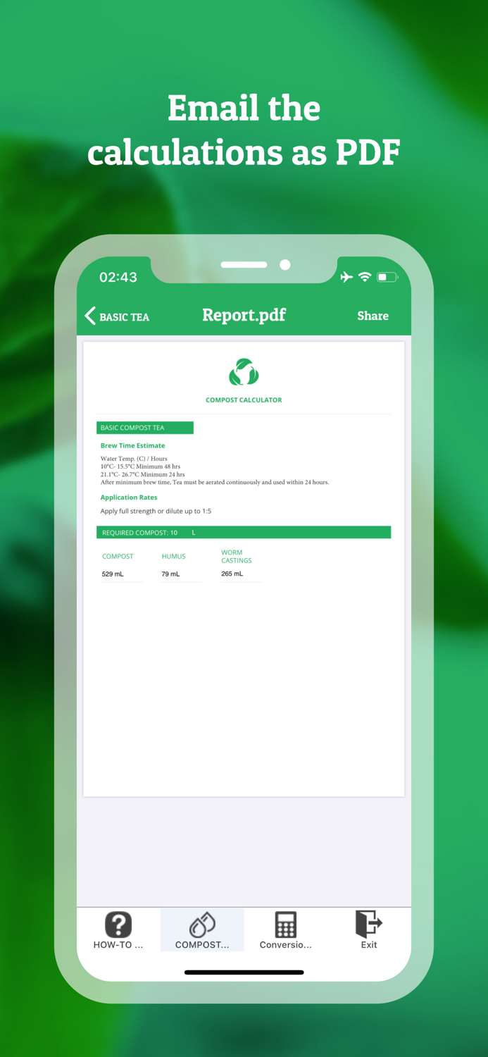 Compost Tea Calculator