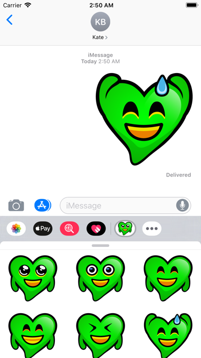 How to cancel & delete Green Hearts stickers from iphone & ipad 1