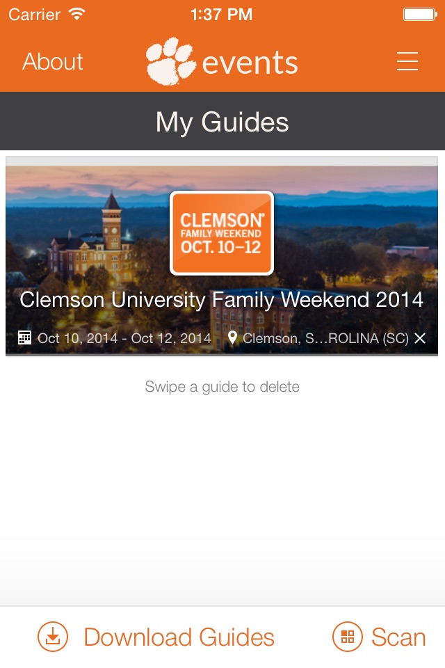 Clemson University Events screenshot 3