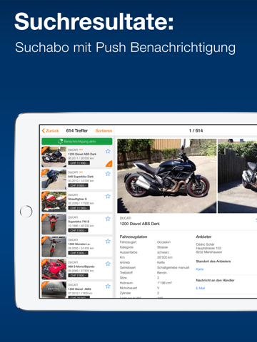 Скриншот из MotoScout24 Schweiz