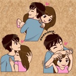 Cute couple Love Stickers