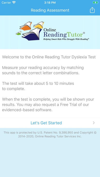 Dyslexia Test by Online Reading Tutor Services Inc.