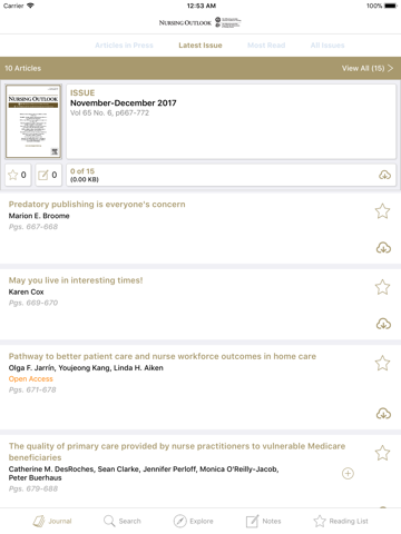 Nursing Outlook screenshot 2