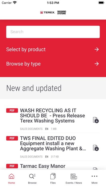 Terex Washing Systems Portal