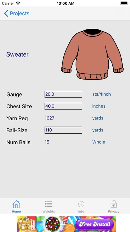 Knitting Yarn Calc screenshot-5