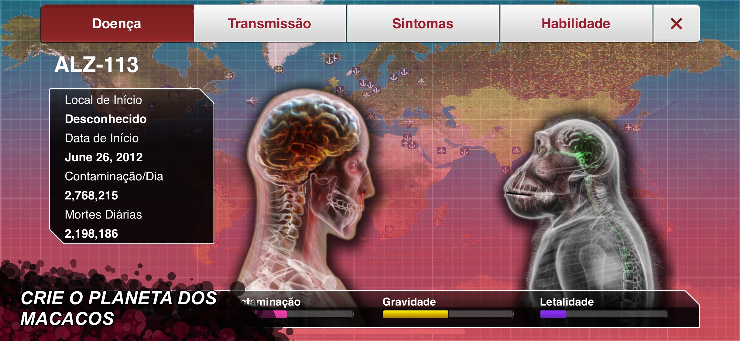Screenshot do app Plague Inc.