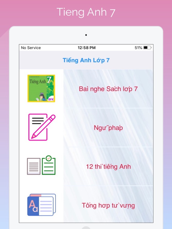 Tieng Anh Lop 7 - English 7 Ipad images