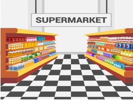 The SupermarketSt is a small sticker, which are show the 50 Supermarket sticker in cartoon