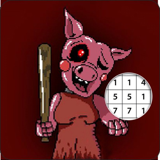 Piggy Color Pixel By Number Icon