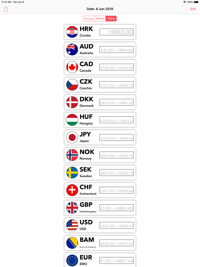 Croatian Exchange Rates