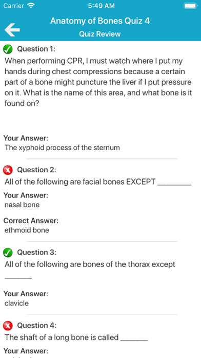 Skeletal System Quizzes screenshot 4
