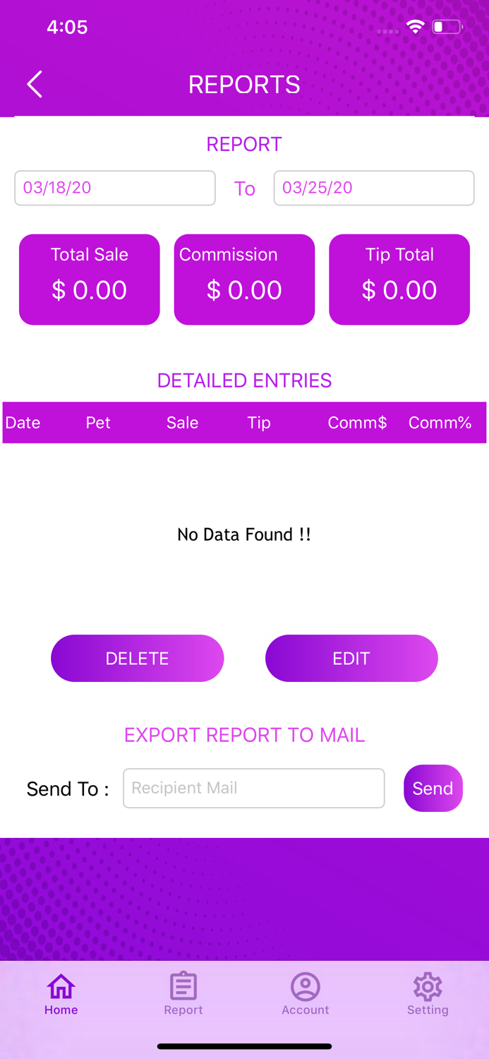 Groomer Commission Tracker