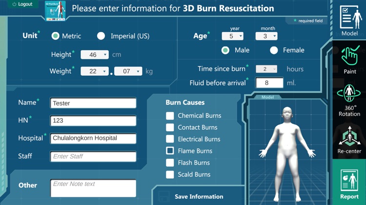 3D PED Burn Resuscitation