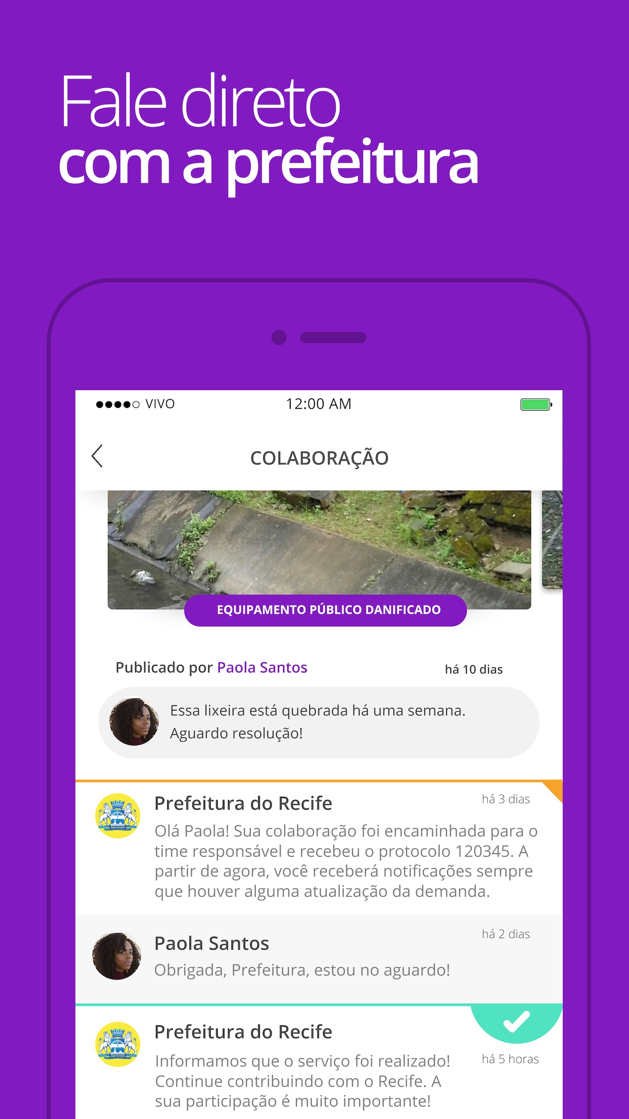 Screenshot do app Colab