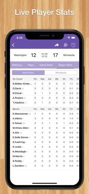 Scores App: WNBA Basketball(圖5)-速報App