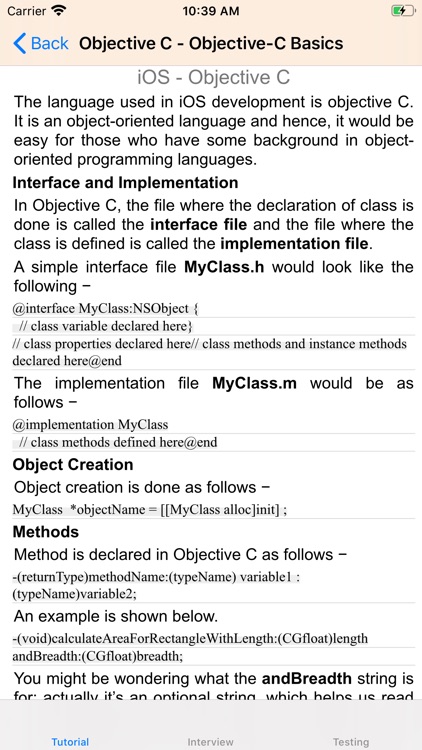 Tutorial for Objective-C