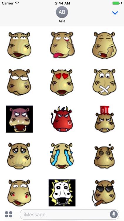 Animated Hippo Emoji stickers