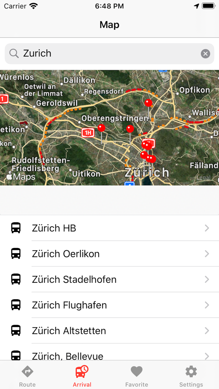 Strecken und Fahrplan Schweiz
