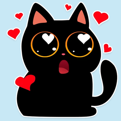 Black cat stickers - Funny emo
