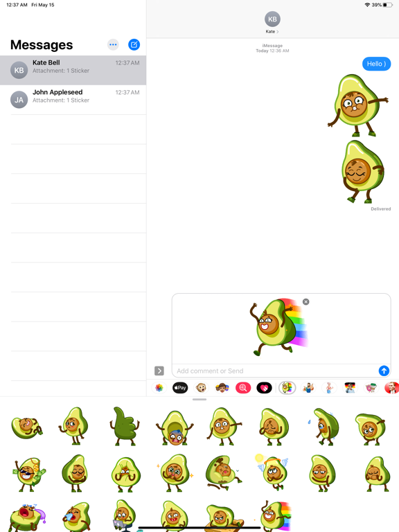 Funny Avocado Animated Sticker screenshot 2