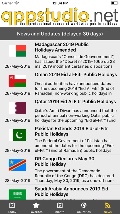 Q++ Worldwide Public Holidays