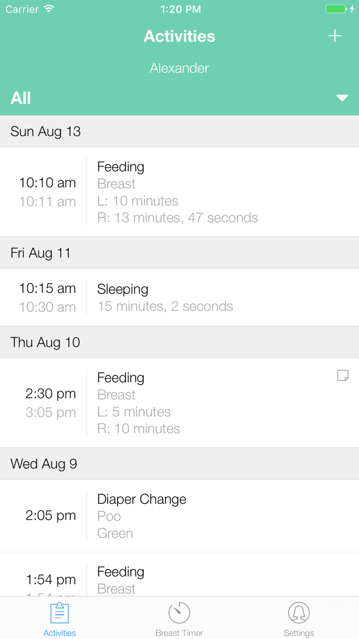 BoobieTime Breast Feeding App