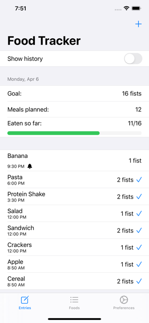 Fistful Food Tracker