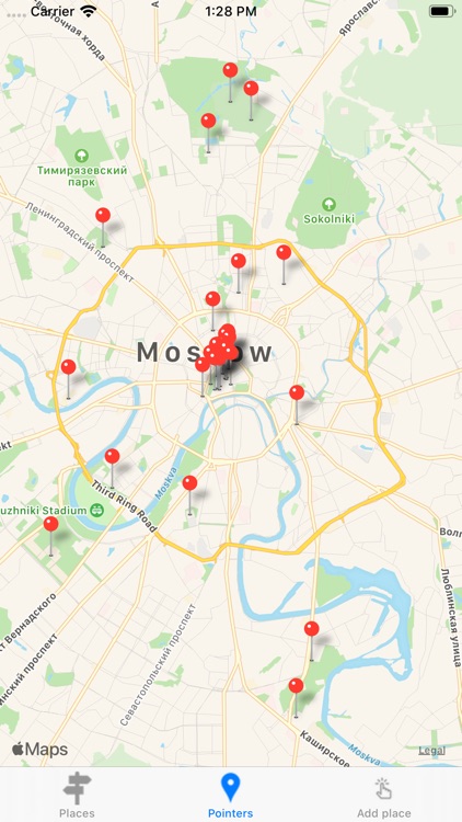 Main places in Moscow