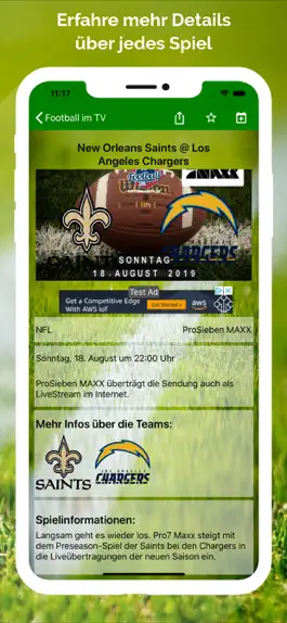 Game screenshot Football im TV live apk