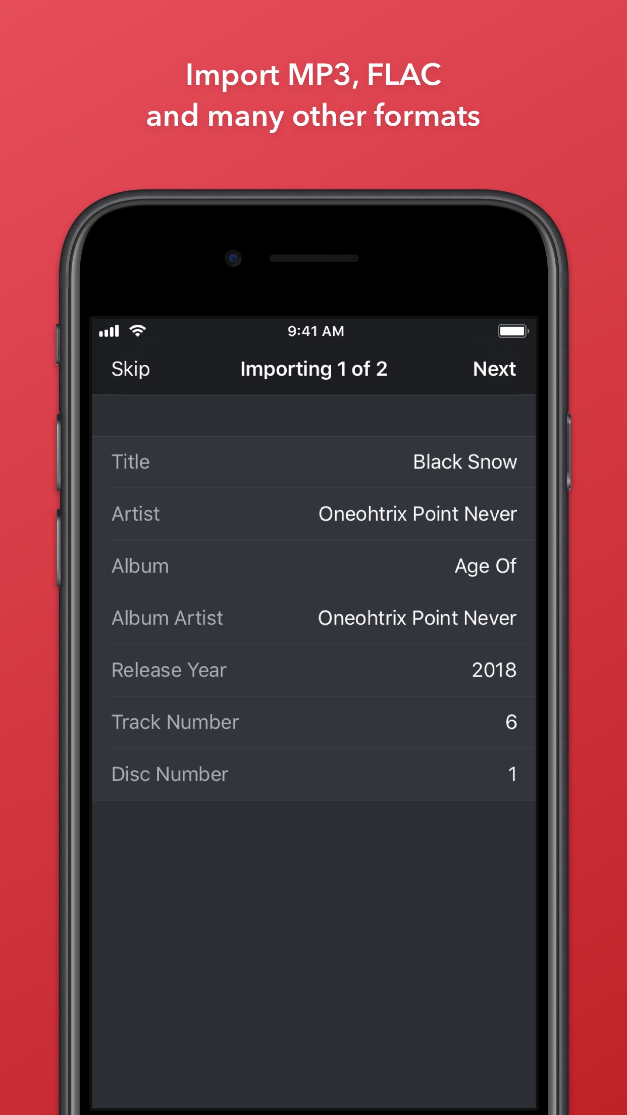 Screenshot do app Doppler Music Player