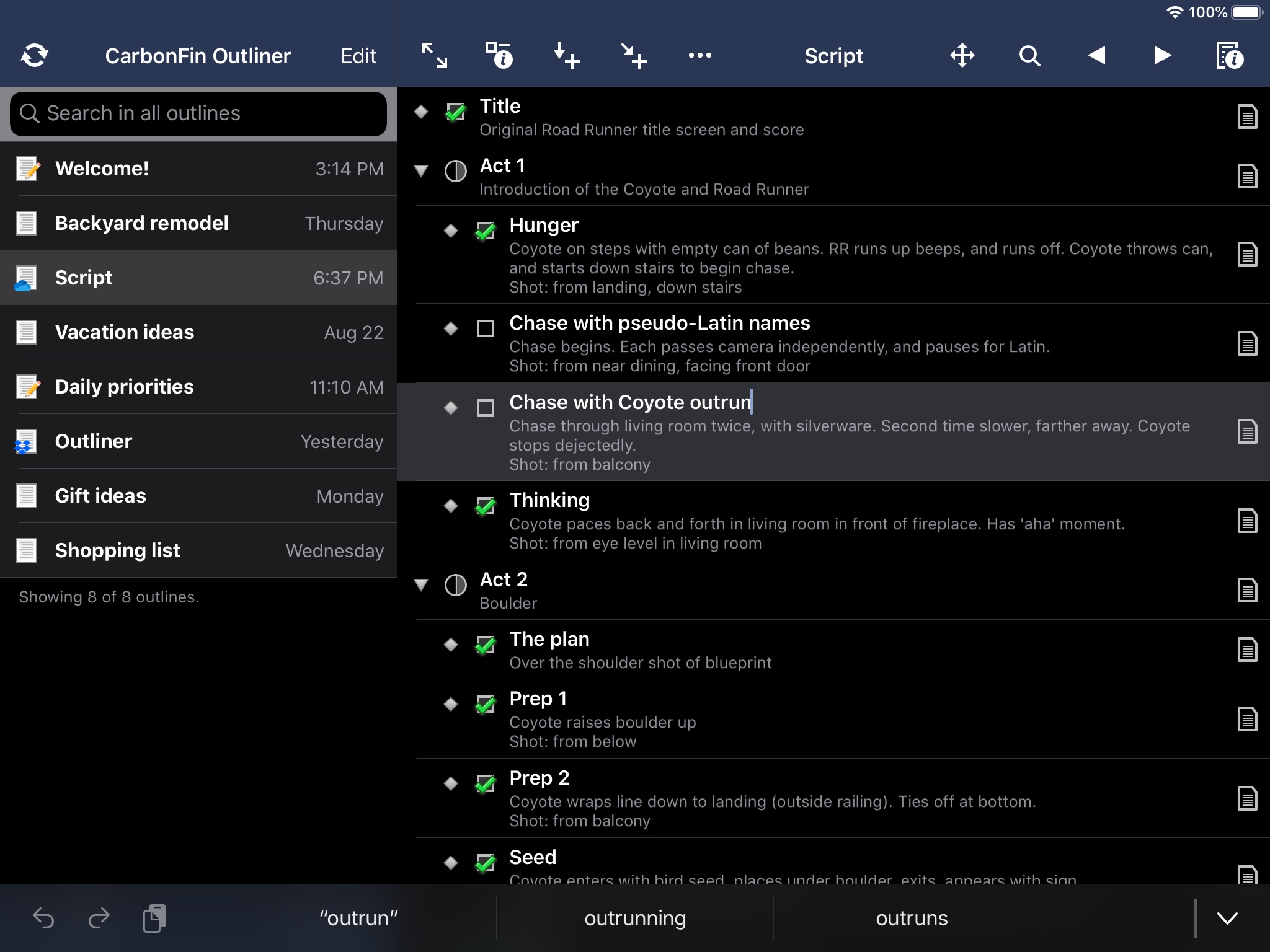 Outliner for iPad screenshot 2