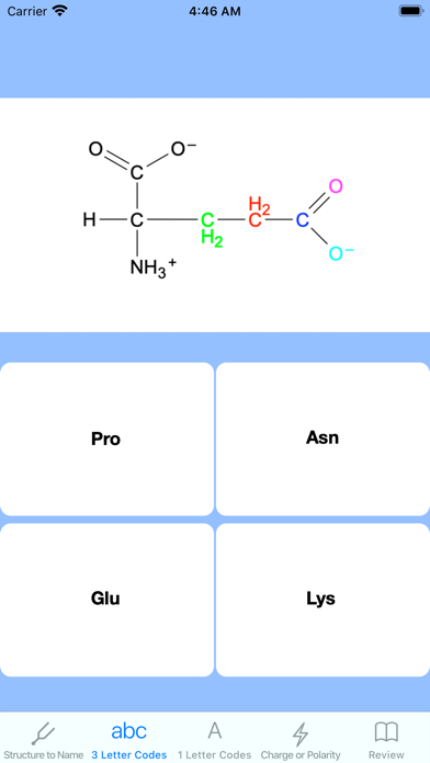 Amino Acids Structures Tutor screenshot 2