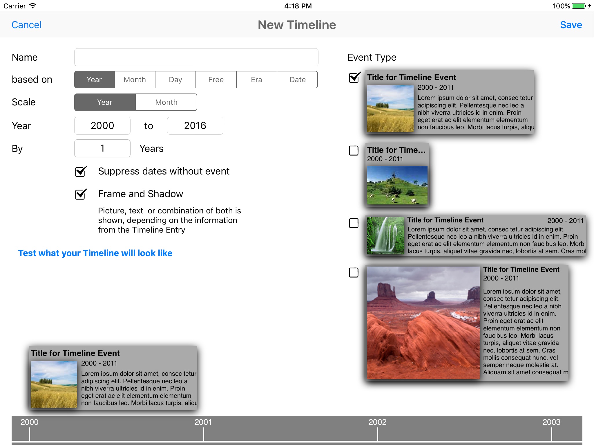 Timeline Maker screenshot 2