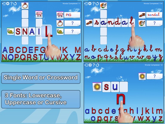 Montessori Crosswords - Spelling With Phonics Alphabet screenshot