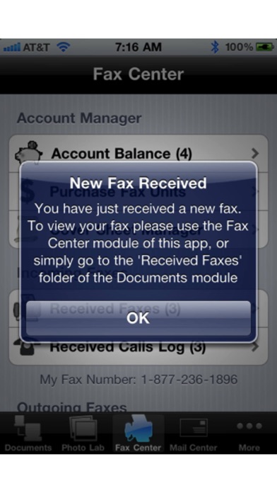 Faxing for iPhone Screenshot 1