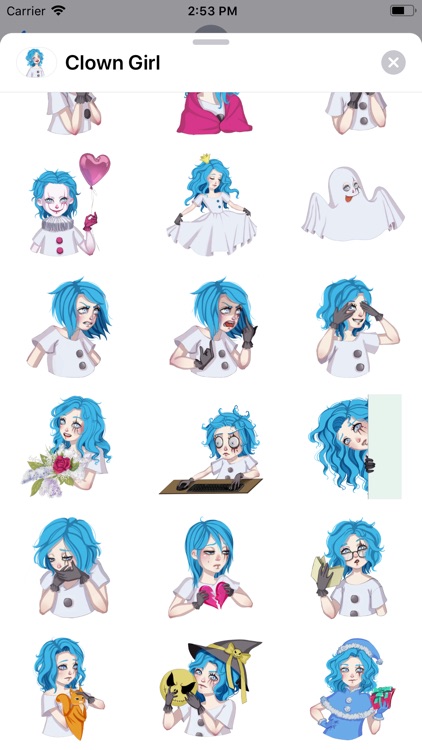 Clown Girl Sticker Pack