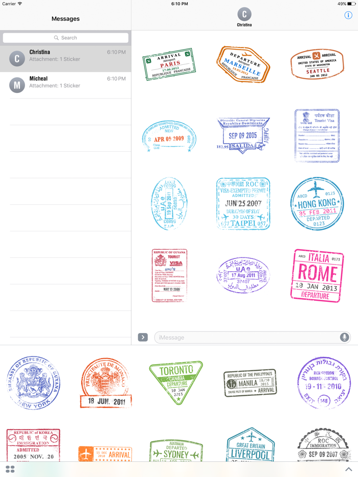 Passport Stamps World Sticker