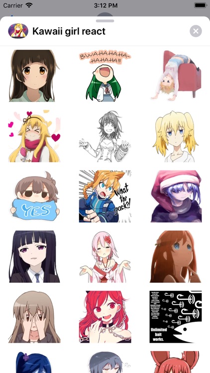 Kawaii Girl Reaction Stickers