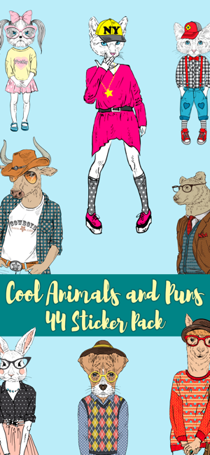 Cool Animals and Puns Stickers