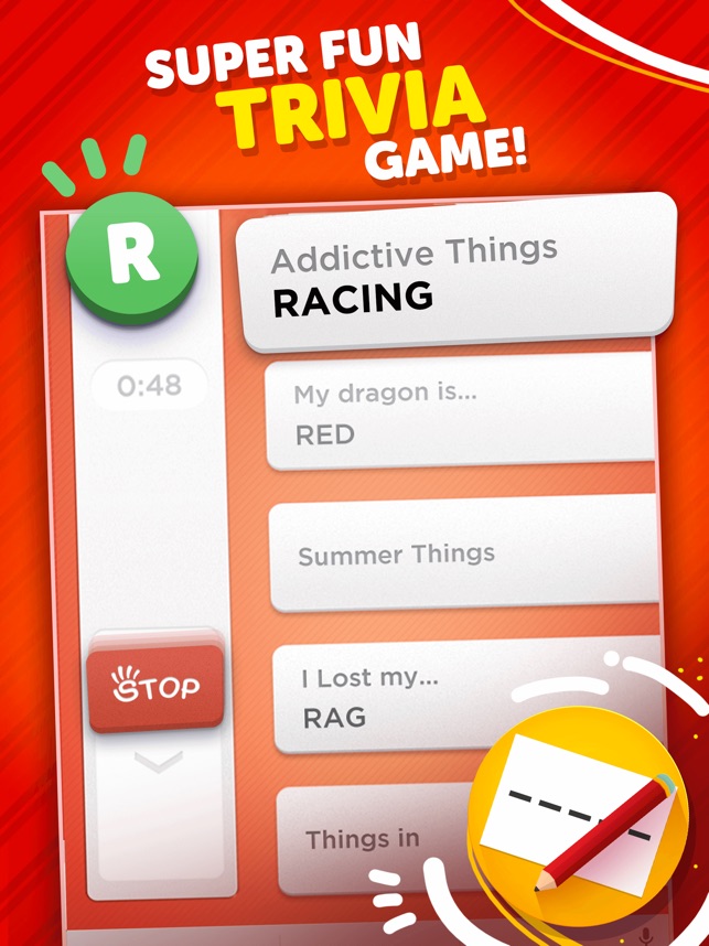 Stop Categories Word Game On The App